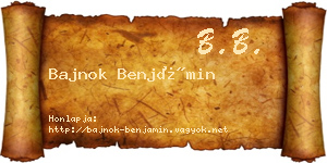 Bajnok Benjámin névjegykártya
